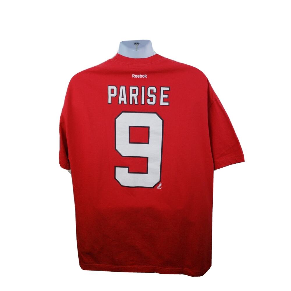 Official Reebok NHL New Jersey Devils #9 Zach Parise Red Tshirt Size 2XL